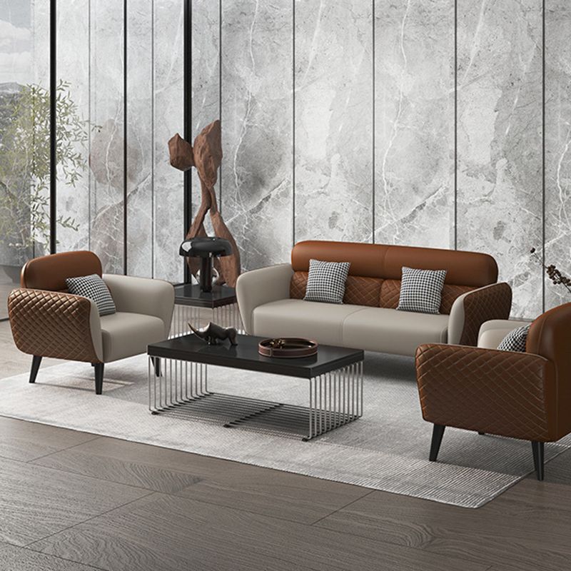 31.49 "D x 33.46" H Sofá de cuero con brazo acampanado para sala de estar para sala de estar