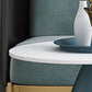 Mid-Century Modern Metal Pedestal Round Tray Top Single Coffee Table