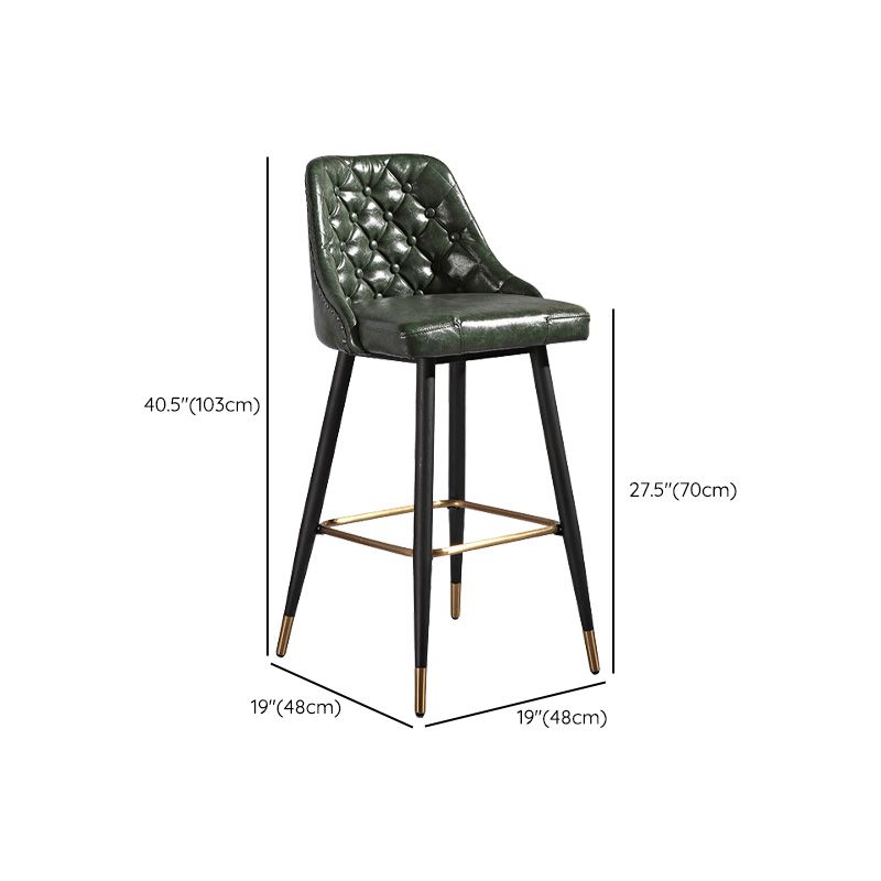 Glam Style Faux Leather Barstool Armless Low Back Bar Stool with Metal Legs Clearhalo 'Bar Furniture' 'Bar Stools' 'bar_stools' 'furn' 'furn_bar_stools' 'Furniture' 'Kitchen & Dining Furniture' 1200x1200_c2556026-5c82-43ea-baaa-d2e63e5b653c