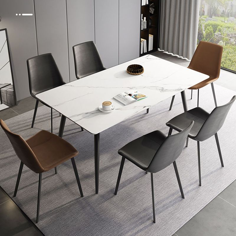 長方形のダイニングテーブル工業4キッチン用の脚ダイニングテーブル