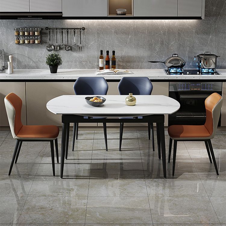 Contemporary Style Sintered Stone Dining Round Table Set 1/4/5/7 Pieces Dining Set Clearhalo 'Dining Room Sets' 'Dining Tables & Seating' 'dining_room_set' 'furn' 'furn_dining_room_set' 'Furniture' 'Kitchen & Dining Furniture' 1200x1200_c257d23c-3933-4e5c-913f-2222ce6ef78c