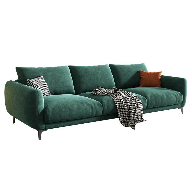 Velvet Modern Standard Sofa 35.5"W Square Arm Sofa with Bolster Pillows for Living Room Clearhalo 'furn' 'furn_sofas' 'Furniture' 'furniture_sofas' 'kitchen' 'kitchen_sofas' 'Living Room Furniture' 'Sofa' 'sofas' 1200x1200_c258beee-3405-44c9-ab1b-cf69b3cf0472