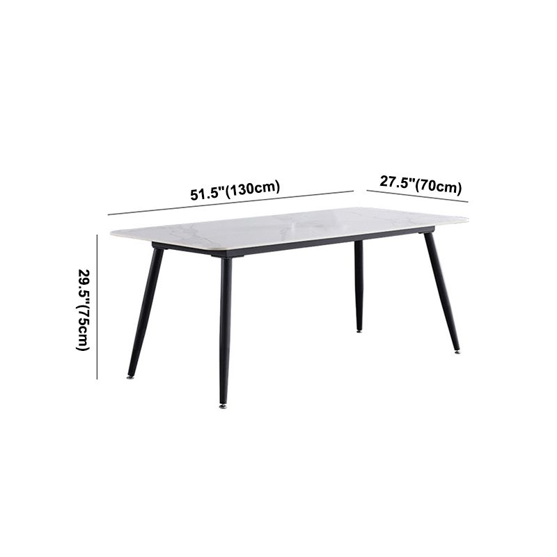 4-foot Stone Dinner Table Industrial Style Rectangle Dining Table for Home Clearhalo ' dining_table' 'Dining Tables & Seating' 'Dining Tables' 'furn' 'furn_dining_table' 'Furniture' 'furniture_dining_table' 'Kitchen & Dining Furniture' 'kitchen&dining_furn' 'kitchen' 'kitchen_dining_table' 1200x1200_c2590267-99b4-4a7a-8282-571850e94d3b