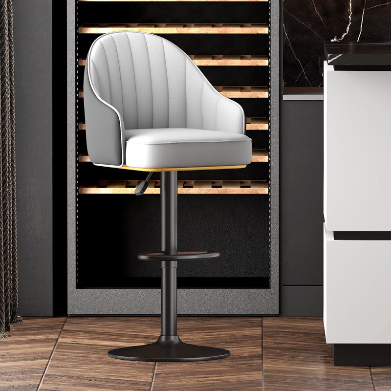 Scandinavian Swivel verstelbare hoogtekruk faux lederen barkruk