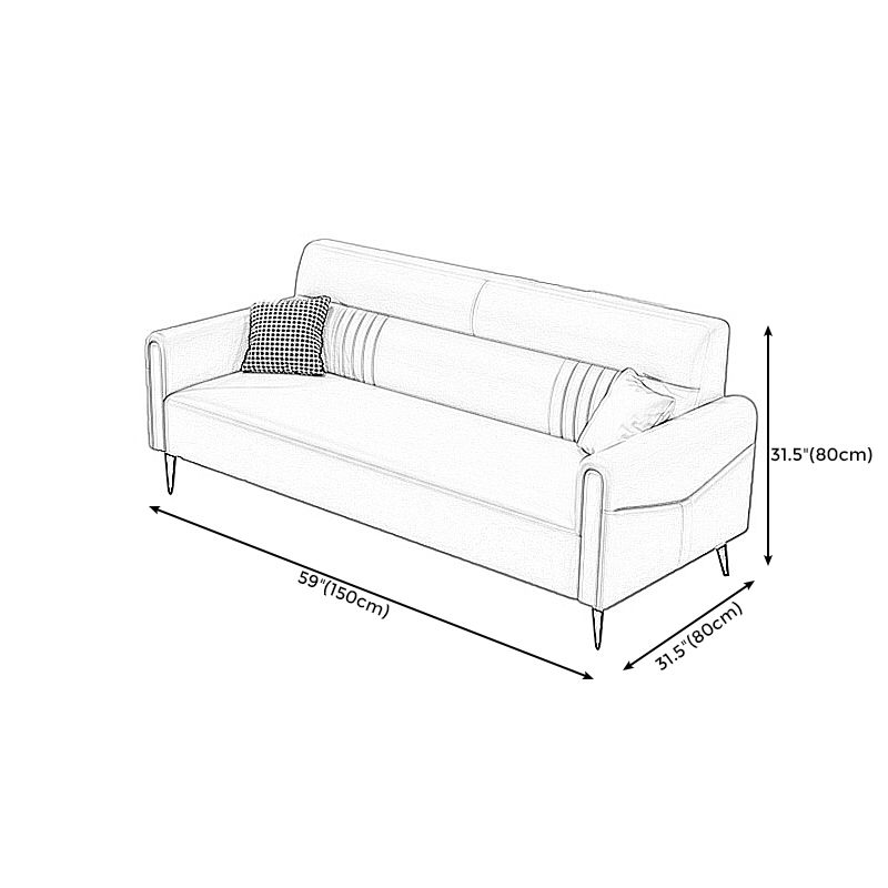 Modern Faux Leather Square Arm Standard Sofa with Storage Bag for Living Room Clearhalo 'furn' 'furn_sofas' 'Furniture' 'furniture_sofas' 'kitchen' 'kitchen_sofas' 'Living Room Furniture' 'Sofa' 'sofas' 1200x1200_c259bbeb-c77f-4099-9f6c-82e7a171ab8d