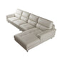 Modern Cream High Back Sofa and Chaise Pillow Top Arm Leather Sectional Clearhalo 'furn' 'furn_sectionals' 'Furniture' 'furniture_sectionals' 'kitchen' 'kitchen_sectionals' 'Living Room Furniture' 'Sectionals' 1200x1200_c259e833-4985-4b61-9a8d-3adb177defa0