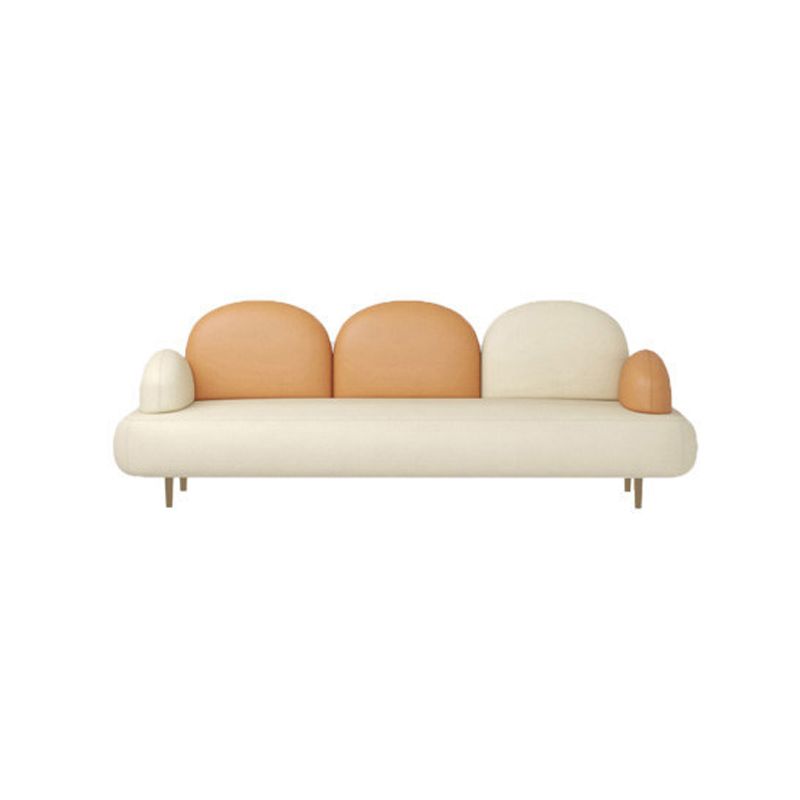 Modern Curved 4 Metal Legs Sofa Faux Leather Recessed Arm Sofa Clearhalo 'furn' 'furn_sofas' 'Furniture' 'furniture_sofas' 'kitchen' 'kitchen_sofas' 'Living Room Furniture' 'Sofa' 'sofas' 1200x1200_c25a3023-97a1-4479-b933-5baff921aabc
