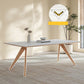 Modern Solid Wood Dining Table White Rectangular Top with Solid Wood Legs