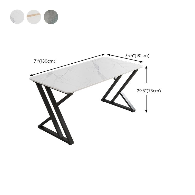 Eigentijdse kantoorbureau gebogen antieke afwerking computerbureau met metalen benen