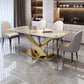Modern Gray Kitchen Dining Set Sintered Stone Rectangle Shape Dining Set with Pedestal Clearhalo 'Dining Room Sets' 'Dining Tables & Seating' 'dining_room_set' 'furn' 'furn_dining_room_set' 'Furniture' 'furniture_dining_room_set' 'Kitchen & Dining Furniture' 'kitchen&dining_furn' 'kitchen' 1200x1200_c25c0d4c-197e-4a2c-ab4c-9b425ae820db