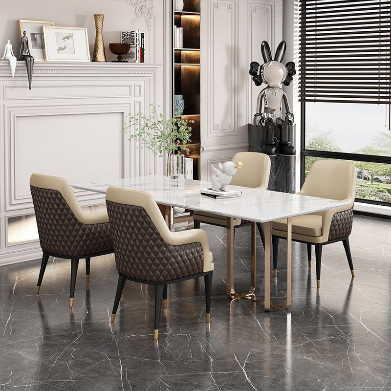 Luxusstil Metallstuhl fester Rücken Essen Küchenarm Stuhl für Esszimmer