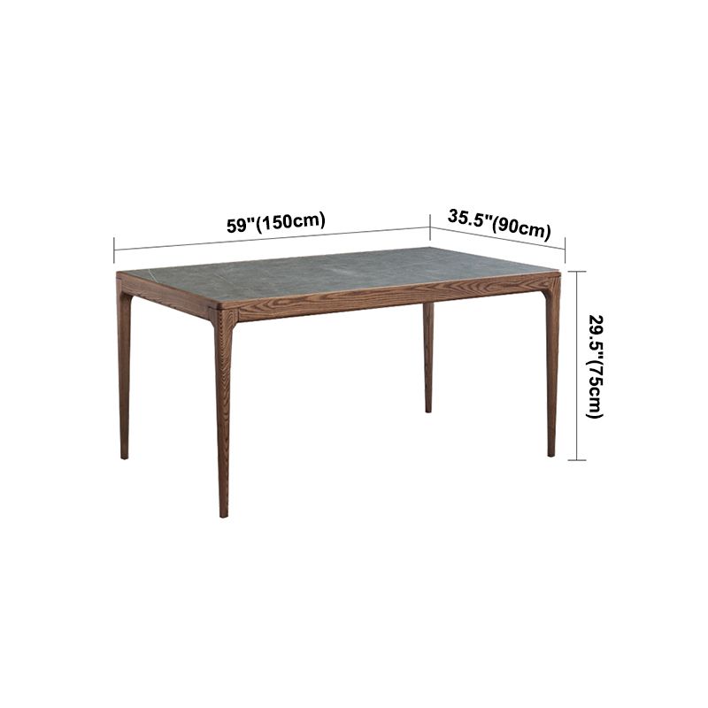 Sintered Stone Grey Dining Table Mid-Century Modern 4 Legs Table for Dining Room Clearhalo ' dining_table' 'Dining Tables & Seating' 'Dining Tables' 'furn' 'furn_dining_table' 'Furniture' 'furniture_dining_table' 'Kitchen & Dining Furniture' 'kitchen&dining_furn' 'kitchen' 'kitchen_dining_table' 1200x1200_c25d44ed-3796-4463-b4cd-01af7b56db29