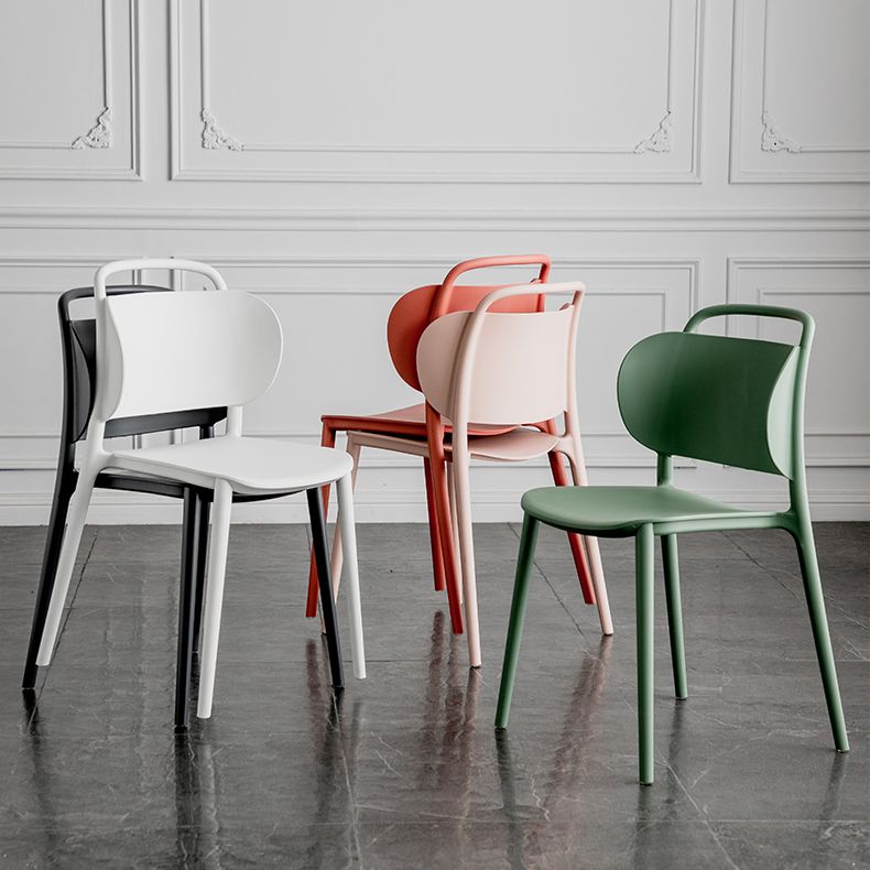 Contemporary Dining Chair Armless Chairs with Plastic Legs for Home