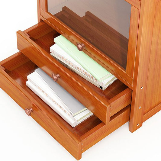 Mesa nocturna de acrílico y madera Mesa de noche minimalista moderna con cajones