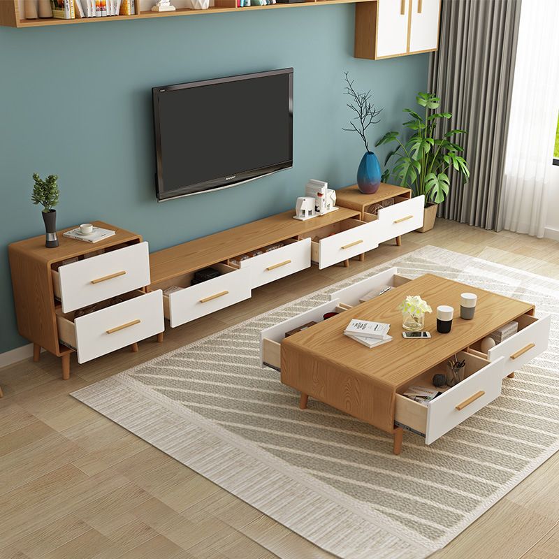 Contemporary Wood TV Stand Console Enclosed Storage TV Media Stand for Living Room Clearhalo 'furn' 'furn_tv_stands_entertainment_centers' 'Furniture' 'Living Room Furniture' 'TV Stands & Entertainment Centers' 'TV Stands & Media Storage Furniture' 'tv_stands_entertainment_centers' 1200x1200_c25f4ccf-2942-4935-9216-8deacf2a8ff2