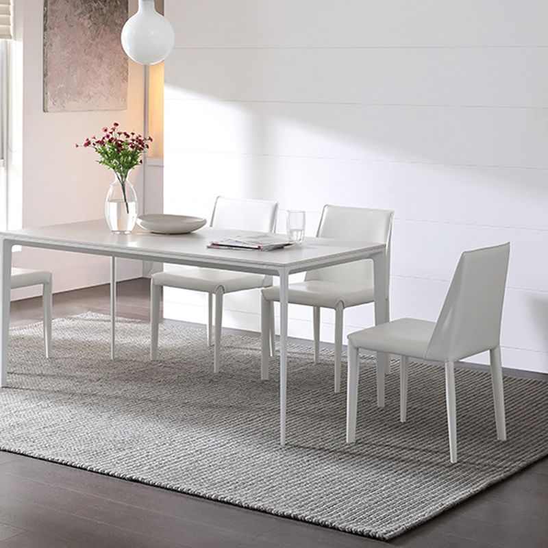 Parsons Armless Dining Chairs Indoor Dining Room Faux Leather Side Chair Clearhalo 'Dining Chairs' 'Dining Tables & Seating' 'dining_chair' 'furn' 'furn_dining_chair' 'Furniture' 'Kitchen & Dining Furniture' 1200x1200_c25f74e2-cc8c-42bf-b41e-2e5833d7552c