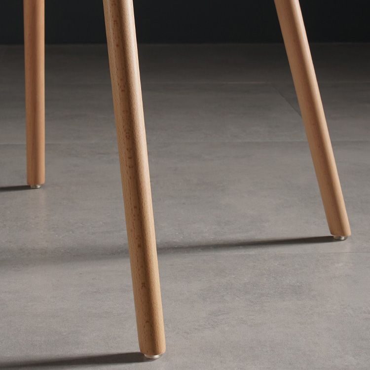 Scandinavian Style Plastic Dining Armless Chair Solid Back Chair with Wooden Legs Clearhalo ' kitchen&dining_furn' 'Dining Chairs' 'Dining Tables & Seating' 'dining_chair' 'furn' 'furn_dining_chair' 'Furniture' 'furniture_dining_chair' 'Kitchen & Dining Furniture' 'kitchen' 1200x1200_c2624126-c652-4ce9-8bee-c5f7dede997f