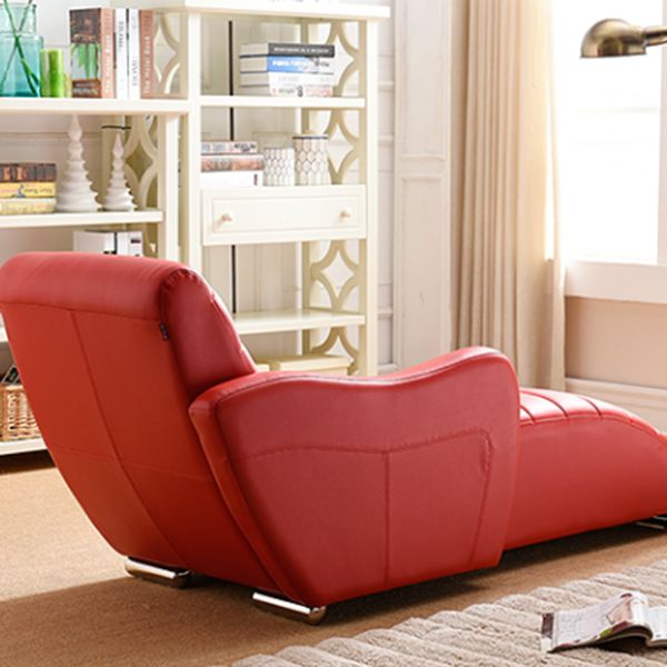 Living Room Leather Chaise Square Arms Modern Chaise Lounge with Upholster Clearhalo 'Chairs & Seating' 'Chaise Lounge' 'chaise_lounge' 'furn' 'furn_chaise_lounge' 'Furniture' 'Living Room Furniture' 1200x1200_c26735d4-3d83-4473-969a-cd428d52ae21
