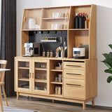 Tavolo a buffet in legno massiccio moderno bacheca laterale con cassetti e armadi