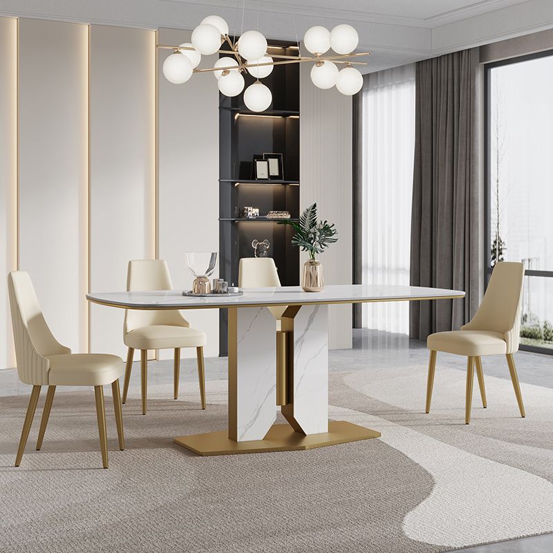 Nordic Sintered Stone Top Dining Set 1/4/5/7 Pieces Rectangle Dining Table with Chairs Clearhalo 'Dining Room Sets' 'Dining Tables & Seating' 'dining_room_set' 'furn' 'furn_dining_room_set' 'Furniture' 'furniture_dining_room_set' 'Kitchen & Dining Furniture' 1200x1200_c268ceb1-f279-47c5-9612-1baa4f9e997f