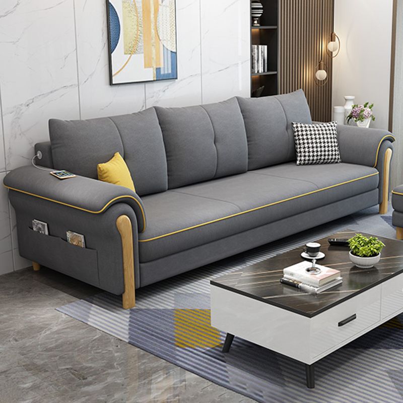 Leather Sofa with Bolster Pillows Single Cushion Seat Square Arm Sofa for Living Room Clearhalo 'furn' 'furn_sofas' 'Furniture' 'furniture_sofas' 'kitchen' 'kitchen_sofas' 'Living Room Furniture' 'Sofa' 'sofas' 1200x1200_c269a14c-d457-44ab-af5c-2e9b572a1626