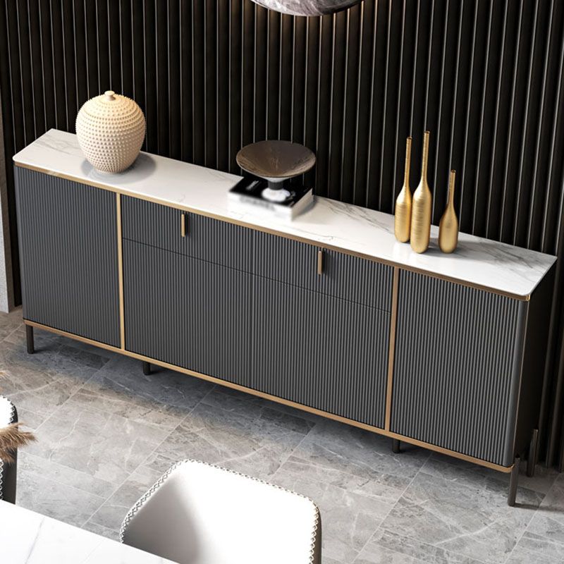 Armoire à buffet de salon en pierre armoire à serveur buffet moderne avec stockage et tiroir