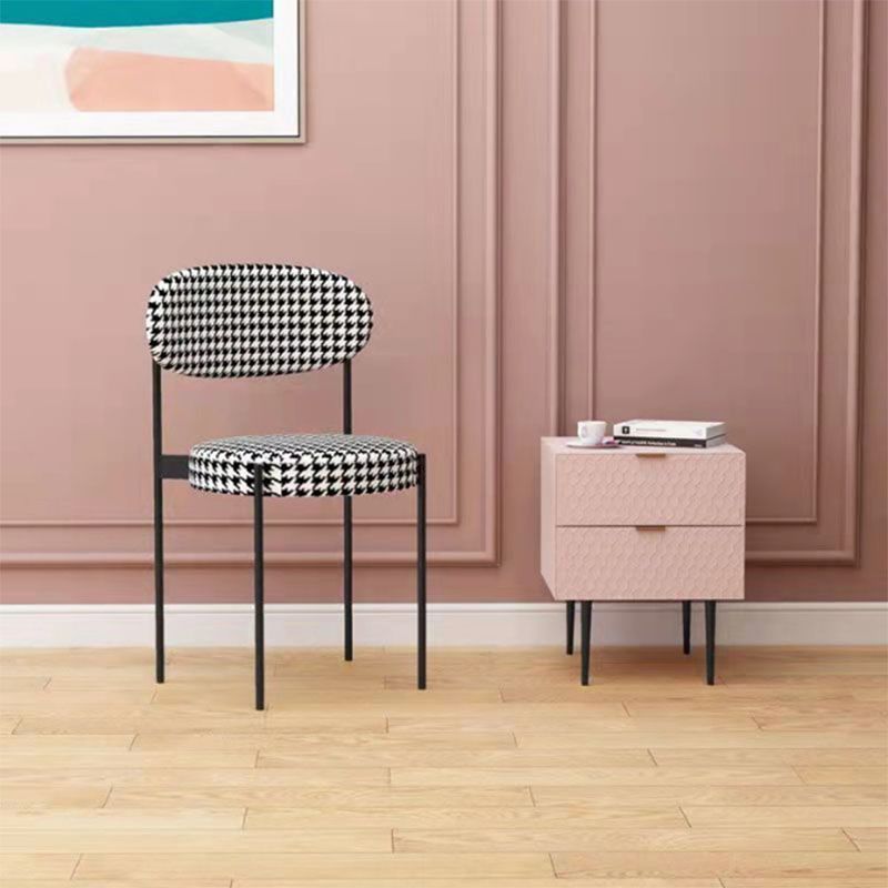 Modern Style Metal Chair Open Back Dining Side Chair with Upholstered Clearhalo 'Dining Chairs' 'Dining Tables & Seating' 'dining_chair' 'furn' 'furn_dining_chair' 'Furniture' 'furniture_dining_chair' 'Kitchen & Dining Furniture' 1200x1200_c26a71ba-b4ef-47c6-ac85-30cdc5171066