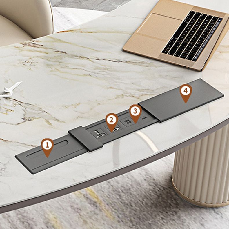 Glam Executive Desk Pedestal 3-drawer Cable Management Office Desk Clearhalo 'furn' 'furn_office_desk' 'Furniture' 'Office Desks' 'Office Furniture' 'office_desk' 1200x1200_c26b27e9-ed90-4736-9c15-b68d5d679839