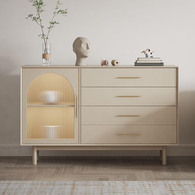 Vaste houten basis witte dressoir kast woonkamer credenza