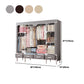 Contemporary Style Wardrobe Armoire Steel Frame Wardrobe Cabinet with Drawers