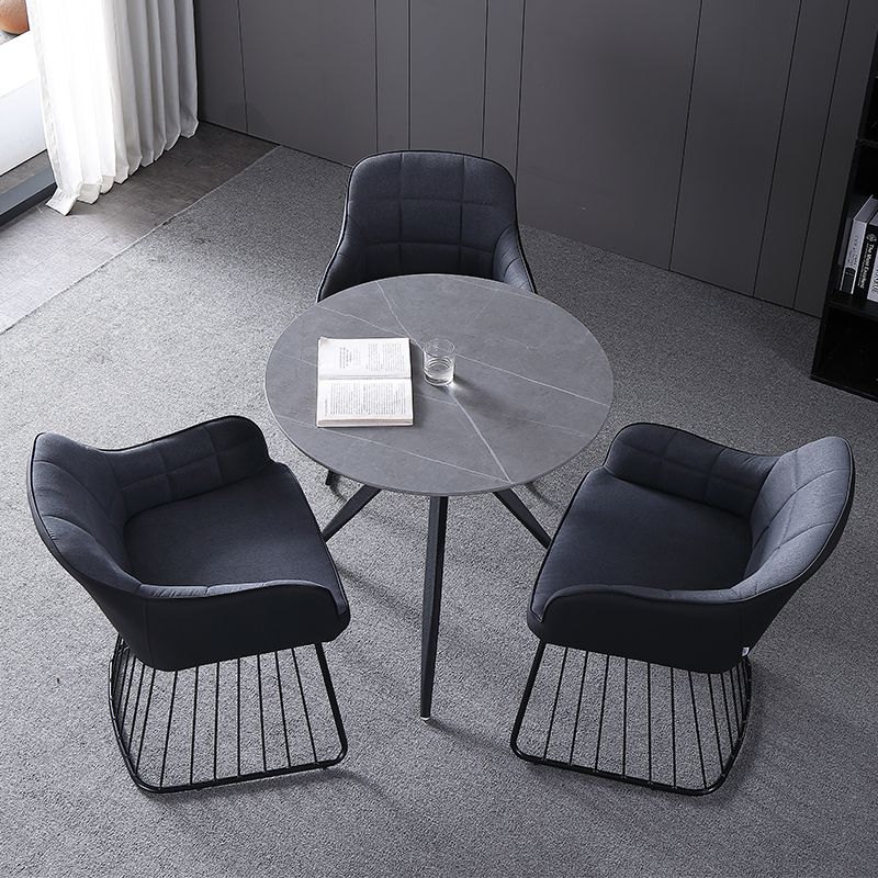 Modern Style Sintered Stone Dining Set with Round Shape Dinette Set with 3 Legs Base Clearhalo 'Dining Room Sets' 'Dining Tables & Seating' 'dining_room_set' 'furn' 'furn_dining_room_set' 'Furniture' 'furniture_dining_room_set' 'Kitchen & Dining Furniture' 'kitchen&dining_furn' 'kitchen' 1200x1200_c26ce475-de11-4c39-8900-9baf2fb18062