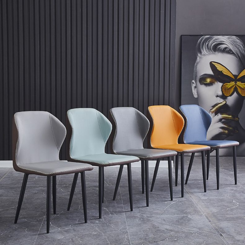 Contemporary Style Metal Chairs Wingback Side Kitchen Dining Room Chair Clearhalo ' kitchen&dining_furn' 'Dining Chairs' 'Dining Tables & Seating' 'dining_chair' 'furn' 'furn_dining_chair' 'Furniture' 'furniture_dining_chair' 'Kitchen & Dining Furniture' 'kitchen' 1200x1200_c26d5ece-c2f0-452c-a72b-5e0b205f1e0d