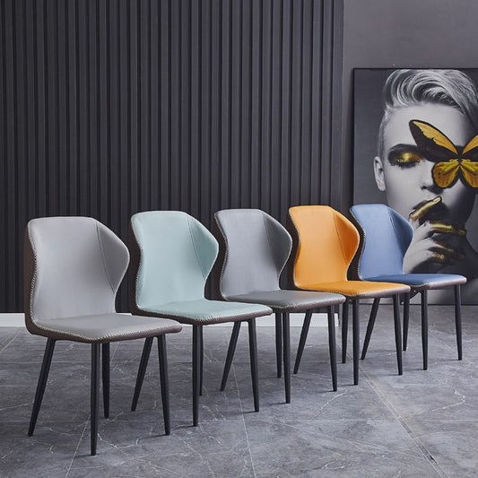 Contemporary Style Metal Chairs Wingback Side Kitchen Dining Room Chair Clearhalo ' kitchen&dining_furn' 'Dining Chairs' 'Dining Tables & Seating' 'dining_chair' 'furn' 'furn_dining_chair' 'Furniture' 'furniture_dining_chair' 'Kitchen & Dining Furniture' 'kitchen' 1200x1200_c26d5ece-c2f0-452c-a72b-5e0b205f1e0d