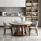 Sintered Stone Dining Table Round Dinner Table with Rubberwood Base for Dining Room Clearhalo 'Dining Tables & Seating' 'Dining Tables' 'dining_table' 'furn' 'furn_dining_table' 'Furniture' 'Kitchen & Dining Furniture' 1200x1200_c26d814b-beef-4123-9561-075269e6e02e