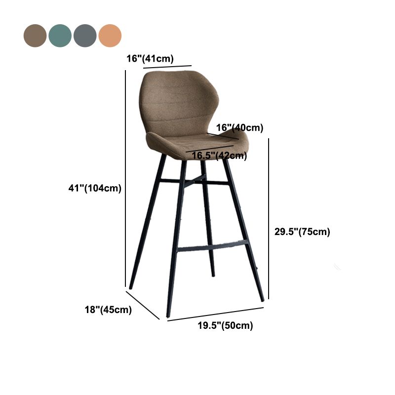 Industrial Bucket Counter Chair Footrest Low Back Metal Bar & Counter Stool