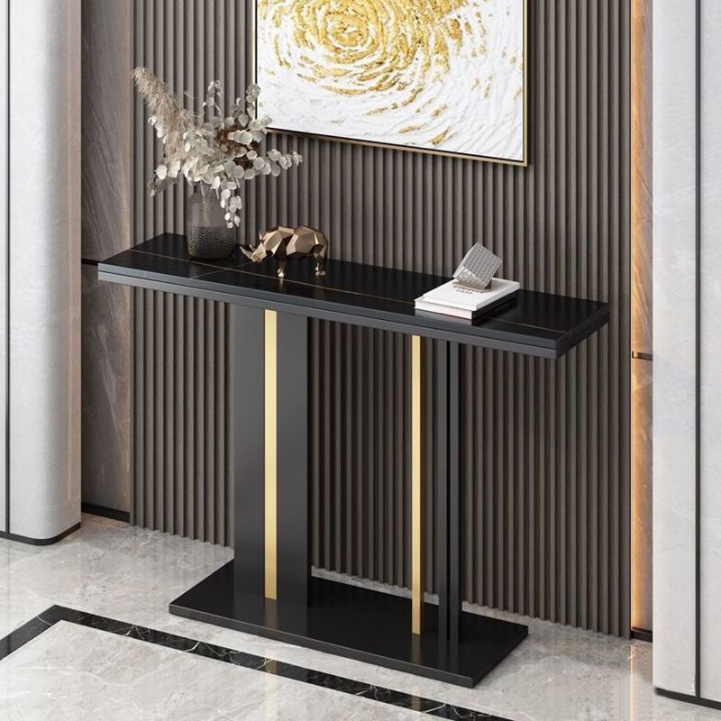 Konsolenentisch zeitgenössischer Stil mit Steinoberteil und Sockelbasis für die Halle