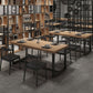Industrial Style Dining Table Solid Wood Trestle Table for Dining Room