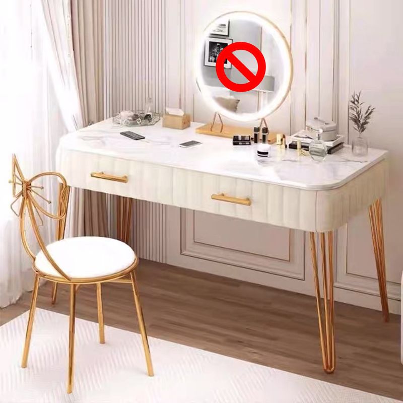 Vanità del trucco top in ardesia con cassetto per camera da letto 29,53 "di altezza