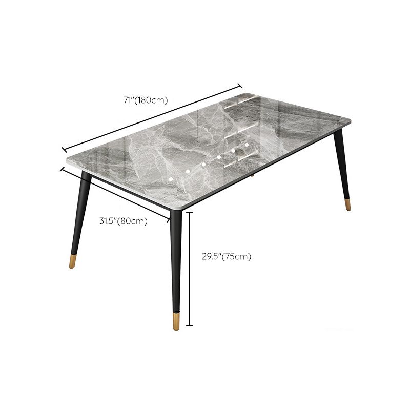 Modern 4 Legs Dining Table Grey Stone Top Table for Dining Room Clearhalo 'Dining Tables & Seating' 'Dining Tables' 'dining_table' 'furn' 'furn_dining_table' 'Furniture' 'Kitchen & Dining Furniture' 1200x1200_c27133ba-321a-4d3e-b2f6-25130f8c7692
