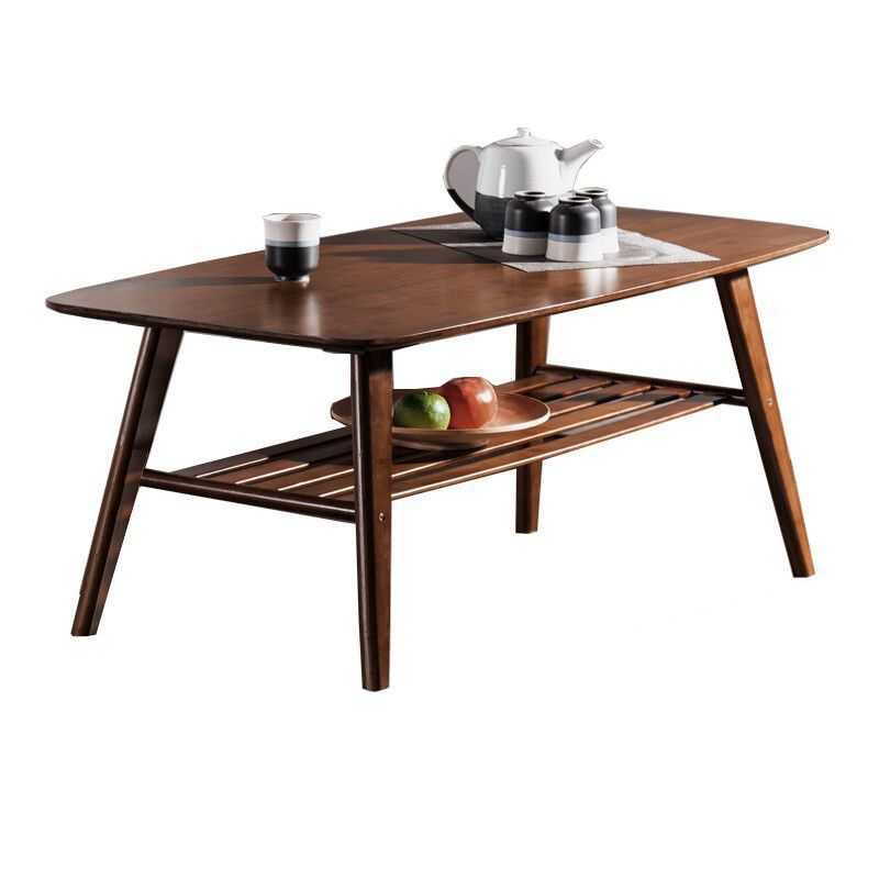 4 Beine 1 Couchtisch Moderner Couchtisch aus Holz mit Ablage