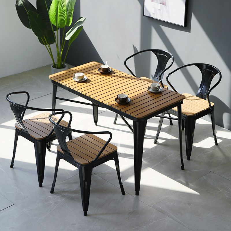 1/3/5 Pcs Metal Industrial Dinette Set with Manufactured Wood Table Dining Set Clearhalo 'Dining Room Sets' 'Dining Tables & Seating' 'dining_room_set' 'furn' 'furn_dining_room_set' 'Furniture' 'furniture_dining_room_set' 'Kitchen & Dining Furniture' 'kitchen&dining_furn' 'kitchen' 1200x1200_c2739346-a7b6-4ee8-80ee-41187d4ee4d6