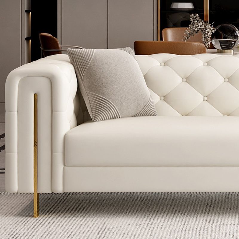 Divano a braccio di smoking divano bianco contemporaneo con back-back trapuntato
