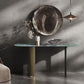 16 Inch Wide Glam Accent Table Oval Stone Console Table for Hall