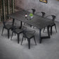 Sintered Stone Dining Table Black Industrial Style Dining Table with Metal Base Clearhalo 'Dining Tables & Seating' 'Dining Tables' 'dining_table' 'furn' 'furn_dining_table' 'Furniture' 'furniture_dining_table' 'Kitchen & Dining Furniture' 'kitchen' 'kitchen_dining_table' 1200x1200_c278fc59-fe47-4f47-9579-244f6a37f153