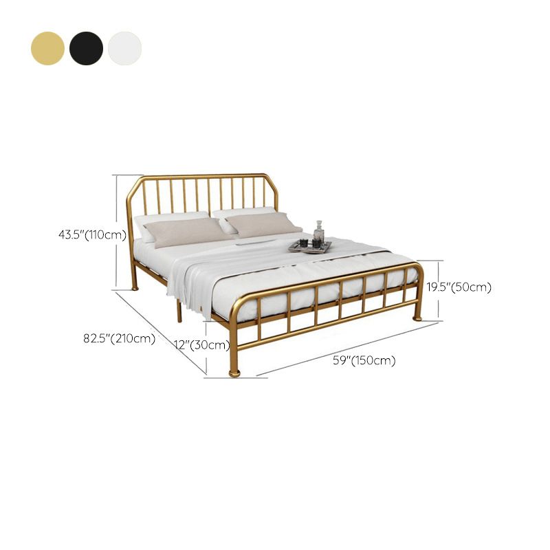 Metal Open-Frame Bed Scooped Solid Color Slat Bed with Custom Gold Leg Clearhalo 'Bedroom Furniture' 'Beds' 'furn' 'furn_beds' 'Furniture' 1200x1200_c2798d88-1246-4851-914a-87c5114f1f2e