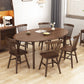 Contemporary Drop-Leaf Dining Table Rubberwood Solid Wood Table with 4 Legs Clearhalo ' dining_table' 'Dining Tables & Seating' 'Dining Tables' 'furn' 'furn_dining_table' 'Furniture' 'furniture_dining_table' 'Kitchen & Dining Furniture' 'kitchen&dining_furn' 'kitchen' 'kitchen_dining_table' 1200x1200_c27a764e-8a43-4532-99b8-ae5ac3c5d381