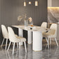 Modern Style Dining Table Sintered Stone Table with Metal Base for Home
