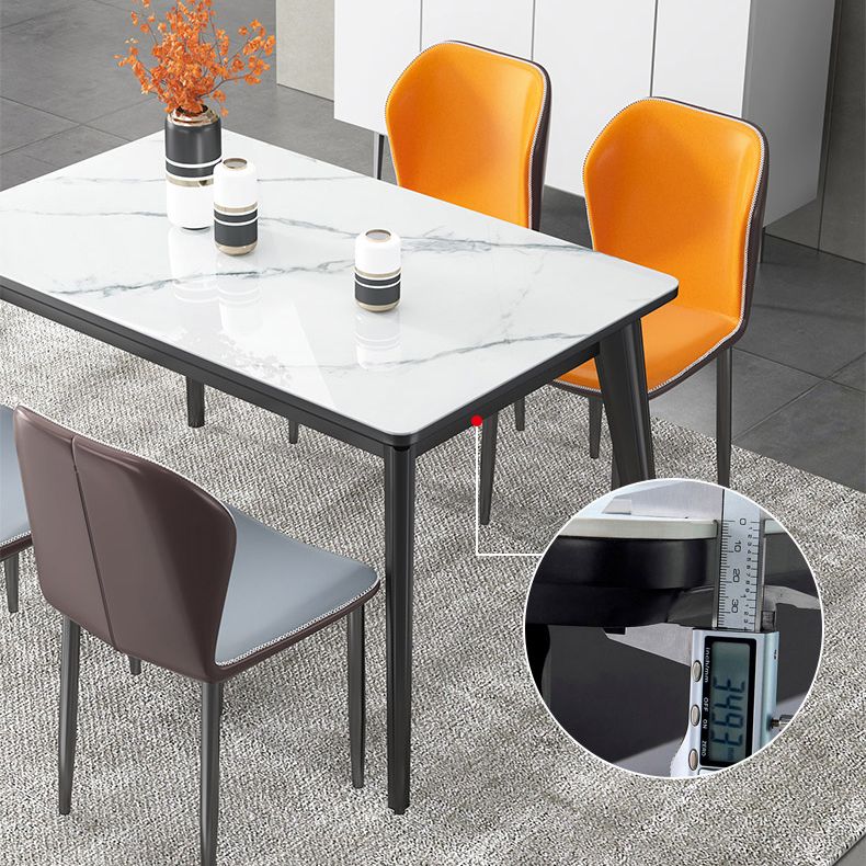 Rectangle Grey Tone Dining Table Sintered Stone Table Modern with 4 Legs Pedestal Clearhalo ' dining_table' 'Dining Tables & Seating' 'Dining Tables' 'furn' 'furn_dining_table' 'Furniture' 'furniture_dining_table' 'Kitchen & Dining Furniture' 'kitchen&dining_furn' 'kitchen' 'kitchen_dining_table' 1200x1200_c27b4ed6-a113-40c9-bc8c-07e2db9cc9f9