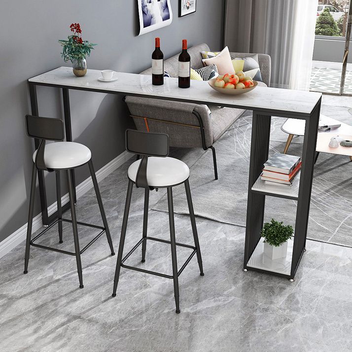 Stone Rectangle Bar Dining Table Contemporary Bar Table with Sled Base Clearhalo 'Bar Furniture' 'Bar Tables' 'bar_tables' 'furn' 'furn_bar_tables' 'Furniture' 'furniture_bar_tables' 'Kitchen & Dining Furniture' 1200x1200_c27bf8a7-15f9-4bcc-ba2e-417186678c84