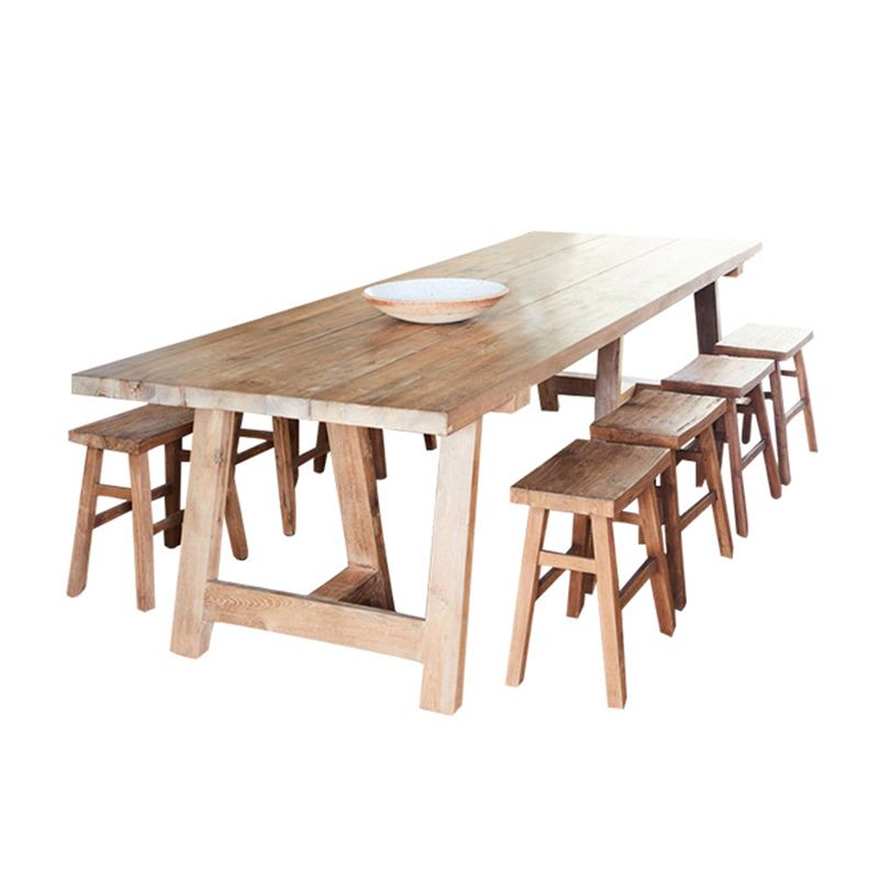 Pine Wood Dining Table Modern Rectangle Table with Double Pedestal Base Clearhalo ' dining_table' 'Dining Tables & Seating' 'Dining Tables' 'furn' 'furn_dining_table' 'Furniture' 'furniture_dining_table' 'Kitchen & Dining Furniture' 'kitchen&dining_furn' 'kitchen' 'kitchen_dining_table' 1200x1200_c27c27c5-34bc-4733-ae52-10e381ac96ec